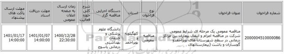 مناقصه عمومی یک مرحله ای شرایط عمومی شرکت در مناقصه اعزام و انتقال بیماران بین مراکز درمانی در سطح شهرستان های بویراحمدو گچساران و باشت  (بیمارستانهای