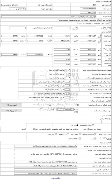 مزایده ، فروش چوب آلات از گونه گز شهرستان گنبد