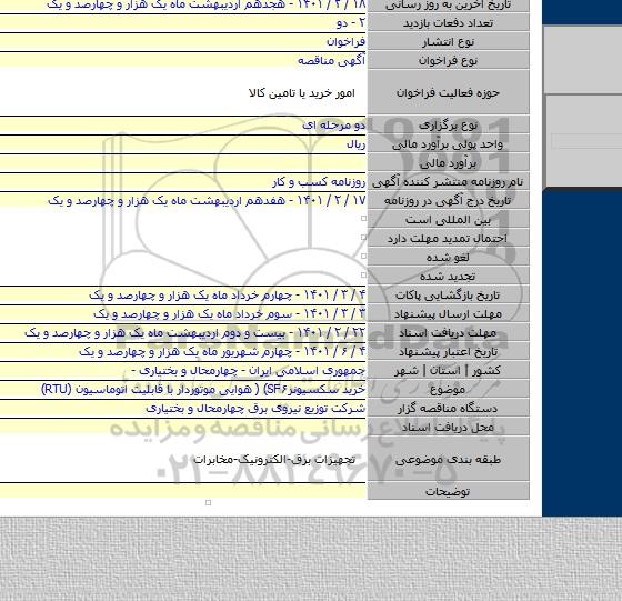 خرید سکسیونرSF۶)  ( هوایی موتوردار با قابلیت اتوماسیون (RTU)