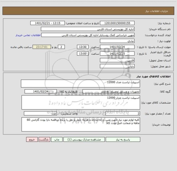 استعلام اسپیلت تراست مدل 12000