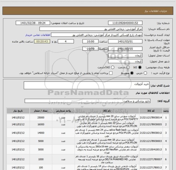 استعلام خرید آنژیوکت