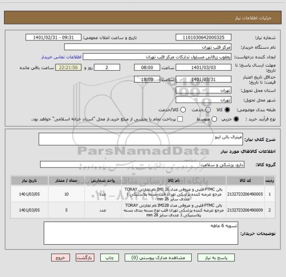 استعلام میترال بالن اینو 