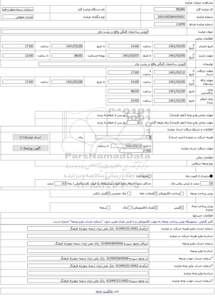 مزایده ، فروش ساختمان کلنگی واقع در پشت بازار  -مزایده ساختمان  - استان لرستان