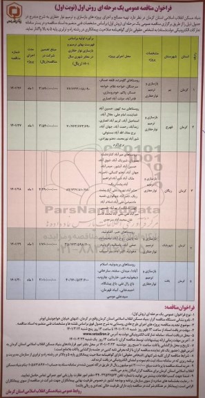 مناقصه بازسازی و ترمیم نوار حفاری 