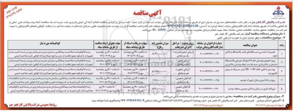 مناقصه تعمیرات اساسی دستگاه های ثابت پالایشگاه و امکان....- نوبت دوم 