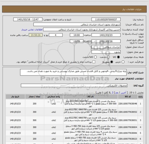 استعلام پایه چراغ 8 وجی -4وجهی و کابل افشان مسی طبق مدارک پیوستی و خرید به صورت نقدی می باشد.