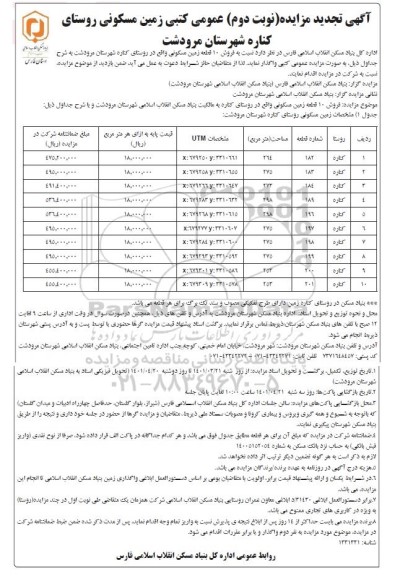 مزایده،مزایده فروش 10 قطعه زمین مسکونی نوبت دوم 