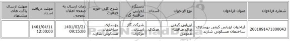 مناقصه، فراخوان ارزیابی کیفی بهسازی ساختمان مسکونی شازند