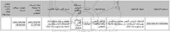 مناقصه، فراخوان ارزیابی کیفی  مقاوم سازی و بهسازی انشعابات در سطح زون ناحیه دو شهرستان اراک