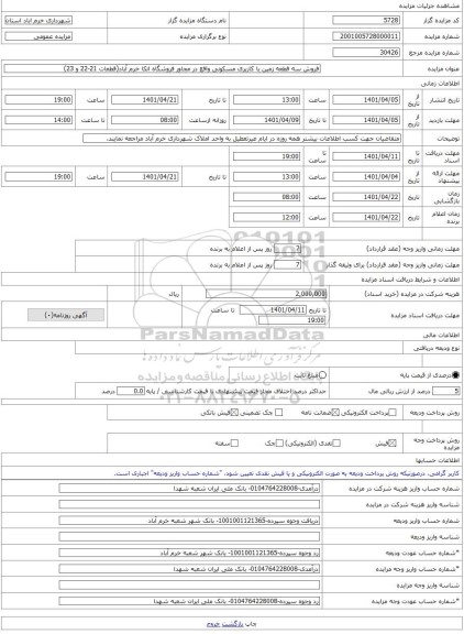 مزایده ، فروش سه قطعه زمین با کاربری مسکونی واقع در مجاور فروشگاه اتکا خرم آباد(قطعات 21-22 و 23) -مزایده زمین  - استان لرستان