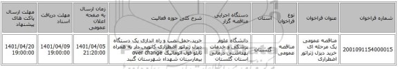 مناقصه، مناقصه عمومی یک مرحله ای خرید دیزل ژنراتور اضطراری