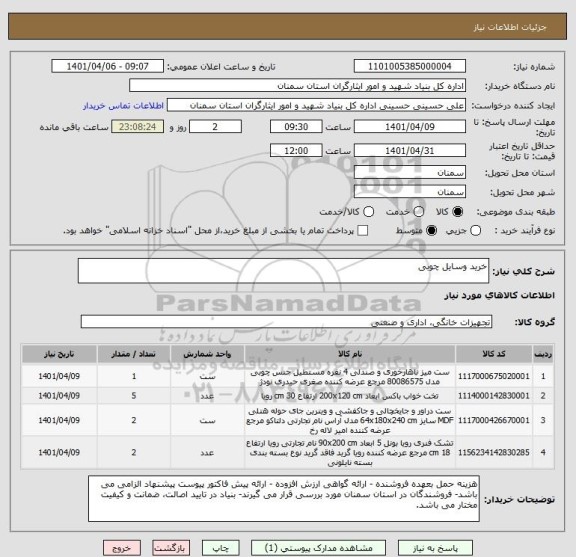 استعلام خرید وسایل چوبی