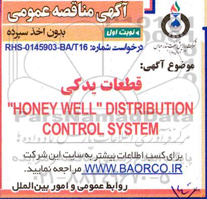 مناقصه قطعات یدکی HONEY WELL DISTRIBUTION CONTROL SYSTEM 