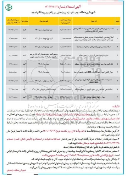 استعلام مناسب سازی پیاده رو خیابان...