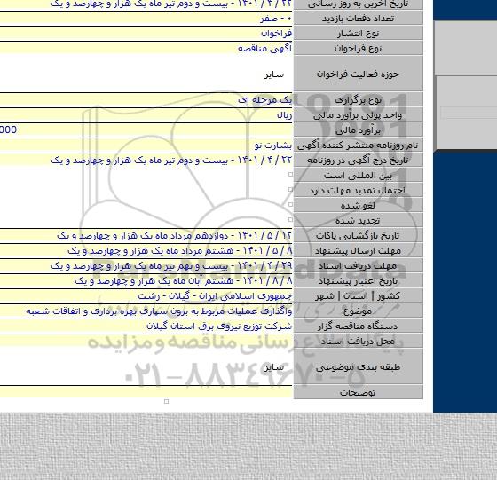 مناقصه, واگذاری عملیات مربوط به برون سپاری بهره برداری و اتفاقات شعبه