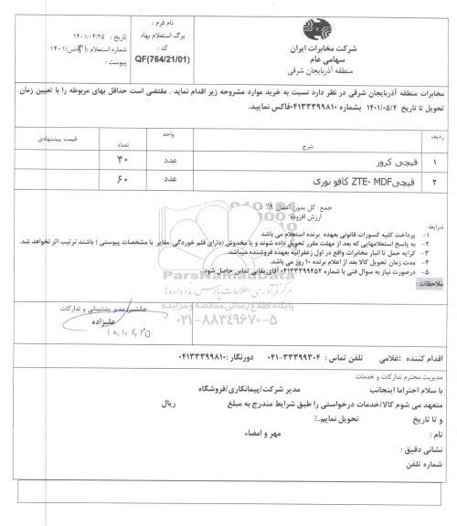 استعلام قیچی کروز ...