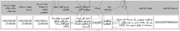 مناقصه، مناقصه عمومی یک مرحله ای اجرای پل یک دهانه بتنی در روستای سعدآباد از توابع شهرستان گرگان