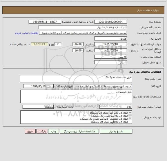 استعلام طبق مشخصات-مارک LS