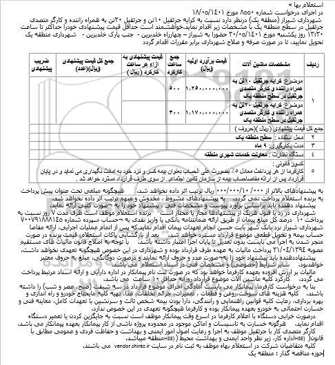 استعلام کرایه جرثقیل 10تن به همراه راننده و کارگر متصدی جرثقیل در سطح منطقه یک و ...