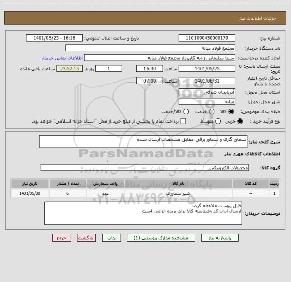 استعلام سماور گازی و سماور برقی مطابق مشخصات ارسال شده