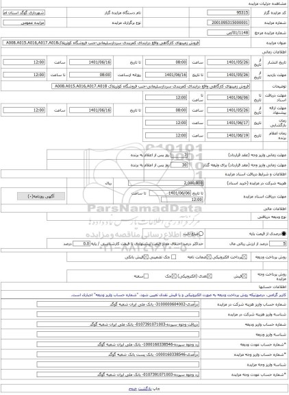 مزایده ، فروش زمینهای کارگاهی واقع درابتدای کمربندی سردارسلیمانی-جنب فروشگاه کوثرپلاکA008.A015.A016,A017.A018 -مزایده زمین  - اس