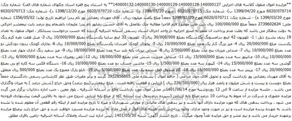 آگهی مزایده تلویزیون 42 اینچ سامسونگ و غیره... 