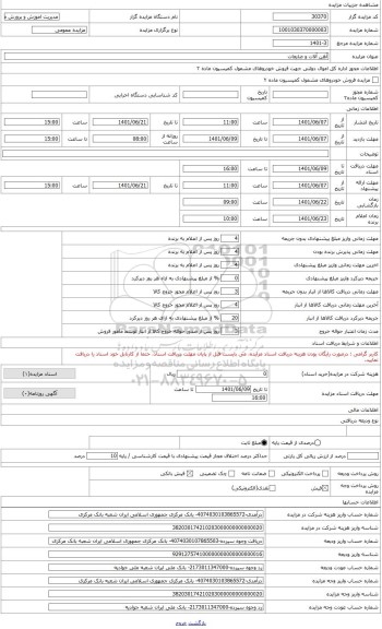 مزایده ، آهن آلات و ضایعات