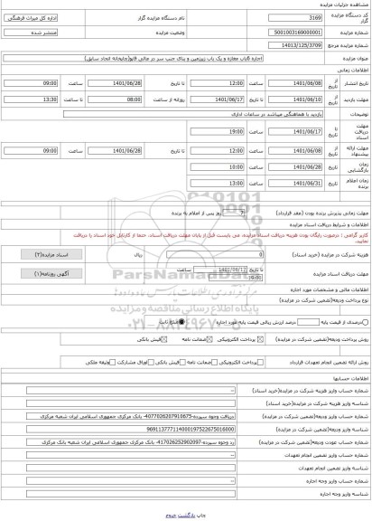 مزایده ، اجاره 6باب مغازه و یک باب زیرزمین و بنای جنب سر در عالی قاپو(چاپخانه اتحاد سابق)