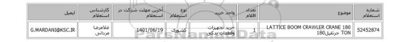 LATTICE BOOM CRAWLER CRANE 180 TON جرثقیل180