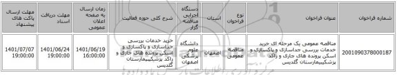 مناقصه، مناقصه عمومی یک مرحله ای خرید خدمات بررسی جداسازی و پاکسازی و اسکن پرونده های جاری و راکد پزشکیبیمارستان گلدیس