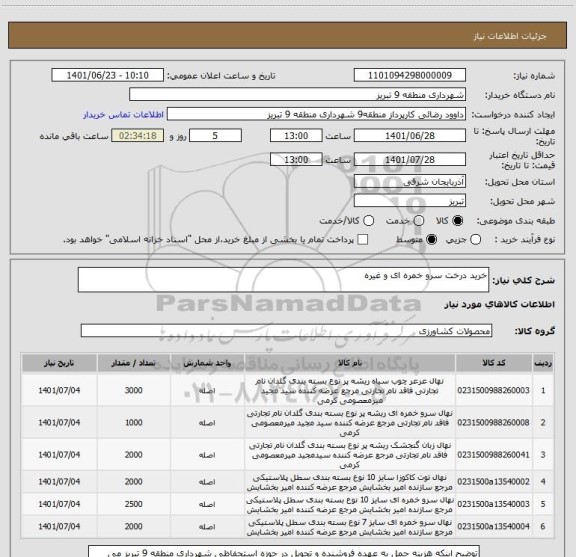 استعلام خرید درخت سرو خمره ای و غیره