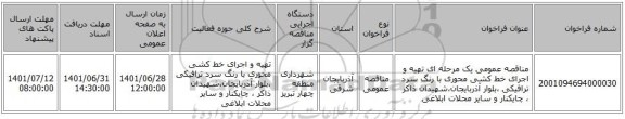 مناقصه، مناقصه عمومی یک مرحله ای تهیه و اجرای خط کشی محوری با رنگ سرد ترافیکی ،بلوار آذربایجان،شهیدان ذاکر ، چایکنار و سایر محلات ابلاغی