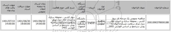 مناقصه، مناقصه عمومی یک مرحله ای دیوار کشی ، محوطه سازی و احداث اتاق دیزل مرکز سلامت عسگران تیران به روش سرجمع بر اساس فهارس 1401