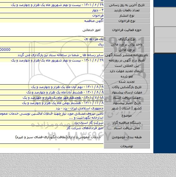 مناقصه, تامین نیروی انسانی مورد نیاز جهت خدمات ماشین نویسی خدمات عمومی تنظیفات ابدارخانه نگهداشت و ...