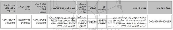 مناقصه، مناقصه عمومی یک مرحله ای دیوار کشی و محوطه سازی مرکز سلامت ورپشت تیران به روش سرجمع بر اساس فهارس بهای 1401