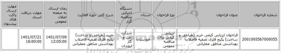 مناقصه، فراخوان ارزیابی کیفی خرید (طراحی و ساخت) پکیج فلزی تصفیه فاضلاب بهداشتی مناطق عملیاتی