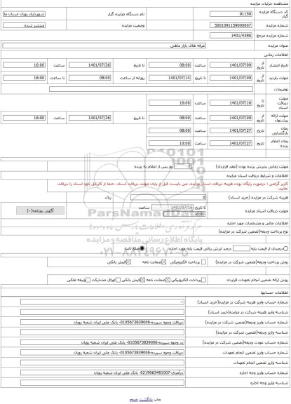 مزایده ، غرفه های بازار ماهی