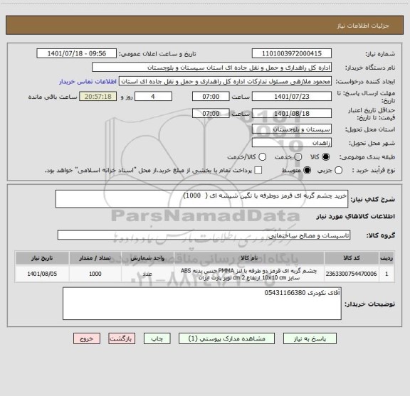 استعلام خرید چشم گربه ای قرمز دوطرفه با نگین شیشه ای (  1000)