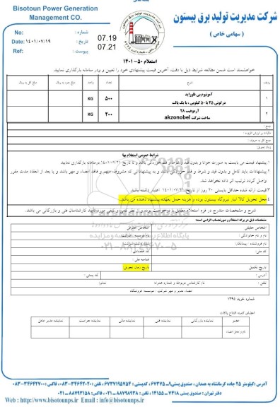 استعلام آمونیوم بی فلوراید  ...