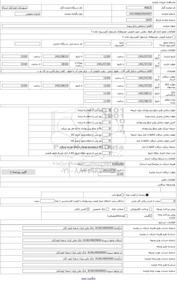 مزایده ، اقلام اسقاطی و فرسوده