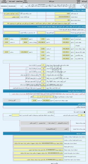 مزایده ، قایق موتوری و اره موتوری (موتور قایق - اوراقی- غیر قابل شماره گذاری - از قطعات) و غیر قابل نصب روی قایق به شرط روئیت کا