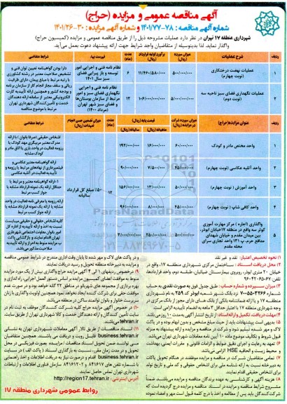 مناقصه و مزایده واحد مختص مادر و کودک  ...