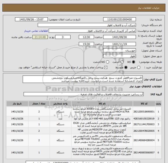 استعلام اکسیژن مترphمتر کدورت سنج  هدایت سنج پرتابل راکتورcodمیکروسکوپ دوچشمی 
ازایران کدمشابه استفاده شده است.درخواست خریدکالابه پیوست میباشد