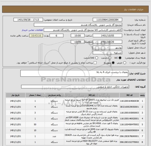 استعلام یخچال با برچسب انرژی A به بالا