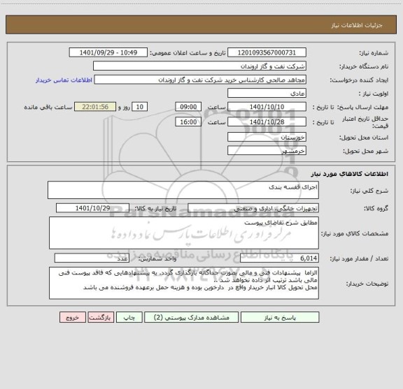 استعلام اجرای قفسه بندی