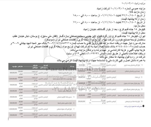 مزایده کارتن سالم و خمیری... 