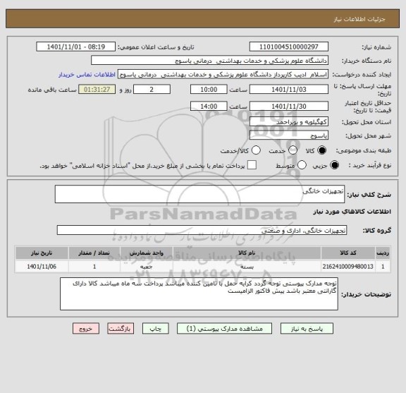 استعلام تجهیزات خانگی