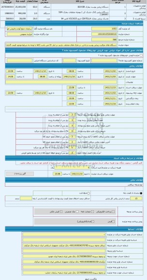 مزایده ، دستگاه های مراقبت زیبایی پوست و ناخن، در مارک های مختلف. بازدید در انبار 21 می باشد (کالا با توجه به شرایط موجود قیمت گ