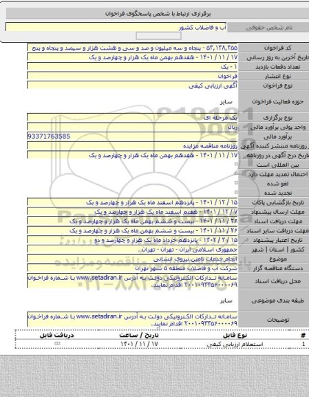 مناقصه, انجام خدمات تامین نیروی انسانی