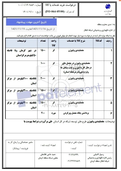 استعلام مفصلبندی و فیوژن... 